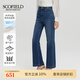 SCOFIELD女裝復(fù)古做舊水洗牛仔褲九分微喇褲2025夏季新品 藍(lán)色 S 160 160