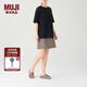 無印良品（MUJI）男女通用 珠地網(wǎng)眼 T恤 男式女式 無性別 短袖上衣打底衫AB18CC4S 黑色 M (165/88A)