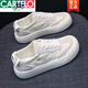 卡帝樂鱷魚（CARTELO）品牌冰絲布板鞋夏薄款德訓鞋百搭平底休閑透氣帆布鞋女 米色 37