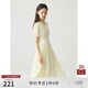 自巧小個子法式茶歇碎花雪紡連衣裙女2024夏季新款收腰顯瘦中長裙 水墨印染花 S (3碼)
