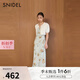 SNIDEL2025春夏新品簡約圓領(lǐng)中袖小香風(fēng)針織開衫短外套SWNT251194 灰白色 均碼 (F)