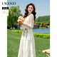 lagogo拉谷谷2025年新款波西米亞風(fēng)兩件套連衣裙女OALL834WG6 米色 M