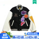 GIOIO聯(lián)名庫(kù)里同款棒球服外套男潮牌美式高街痞帥女款寬松休閑夾克 WW267-黑色-旗艦品質(zhì) 2XL 140-165斤收藏送項(xiàng)鏈