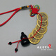 寶黑曜石水晶葫蘆五帝錢(qián)六帝錢(qián)掛件六字壓勝錢(qián)中式家居掛飾 黑曜石水晶葫蘆五帝紅繩