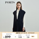 PORTS寶姿女裝優(yōu)雅V領(lǐng)無(wú)袖馬甲LL9J020HWF036 丈青 S S
