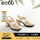 愛(ài)步（ECCO）羅馬涼鞋女 優(yōu)雅媽媽百搭透氣粗跟編織風(fēng)高跟鞋 雕塑222723 石灰色22272301378 37