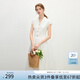 范思藍(lán)恩法式復(fù)古翻領(lǐng)短袖襯衫連衣裙女2025夏裝新款高腰A字裙子 白色 S