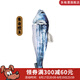 多格漫日本貓玩具木天蓼貓咪踢踏玩具逗貓玩耍發(fā)聲玩具 青色鰹魚
