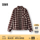 森馬（Semir）長袖襯衫男純棉法蘭絨格子外套秋季情侶裝寬松上衣101524105207