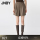 JNBY/江南布衣25夏新品羊毛休閑褲女寬松短褲闊腿褲5P5E11600 257/深卡其 M