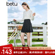 百圖betu女裝秋季新款半身裙法式高腰小香風(fēng)百褶裙女2308T59 黑色 XS