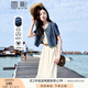 香影牛仔外套短款女2025夏季新款純棉深色復(fù)古小個(gè)子百搭短袖上衣 牛仔藍(lán) S