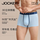 JOCKEY男士?jī)?nèi)褲平角內(nèi)褲透氣干爽四角褲棉短褲男大碼內(nèi)褲防磨襠棉薄款褲 JM1503119淺藍(lán)+灰色+藏青 3條 L