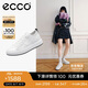 愛(ài)步（ECCO） 板鞋女 牛皮輕盈厚底增高小白鞋 街頭ACE女鞋856813 白色37