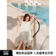 ELLE暈染漸變圓領無袖a字連衣裙女2025夏新款優(yōu)雅氣質背心裙長裙 淺卡其 S