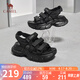 駱駝（CAMEL）運動涼鞋女時尚休閑增高厚底涼鞋 L25M255013 黑色 37 