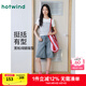 熱風(fēng)（Hotwind）女士牛仔短褲2025年夏季新款高腰港風(fēng)時(shí)尚牛仔中褲復(fù)古五分褲 06蘭色 27
