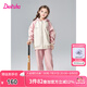 笛莎（DEESHA）童裝女童休閑套裝2024秋冬季新款兒童時尚洋氣女童秋裝加絨套裝 柔粉色 165