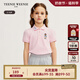 Teenie Weenie Kids小熊童裝25年夏季新款女童甜美泡泡袖POLO衫打底衫 淺粉色 140 cm