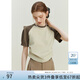 FANSILANEN范思藍(lán)恩23FS12364撞色短袖t恤女新款夏季韓版設(shè)計(jì)感小眾上衣 卡其色 L