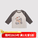 巴厘小豬【反季清倉】親子裝一家三口T恤母女款父子全家福服裝家庭裝春秋 霧灰(寶寶款) 120