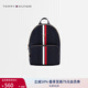 TOMMY HILFIGER【七夕禮物】Tommy25秋冬女裝輕便休閑通勤拼色織帶雙肩背包04112 藏青色DW6 OS