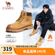 駱駝（CAMEL）王俊凱同款加絨馬丁靴戶外工裝大黃靴男 G122W7757TR 金黃 42