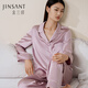 金三塔睡衣女真絲桑蠶絲素色簡(jiǎn)約可外穿簡(jiǎn)奢家居服