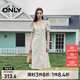 ONLY2025春季新款氣質(zhì)復(fù)古方領(lǐng)泡泡袖中長款連衣裙女|125107026 H45 艾拉紋樣綠 XL