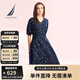 諾帝卡（NAUTICA）【商場同款】女裝春夏新款萊賽爾親膚透氣休閑連衣裙女41DO04 藏青色4NV M
