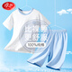 浪莎兒童睡衣男童夏季薄款青少年短袖短褲學(xué)生純棉家居服套裝 170
