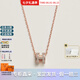 愛(ài)馬仕（HERMES）Mini Pop H項(xiàng)鏈 玫瑰金鏈條橢圓立體琺瑯項(xiàng)鏈送女友七夕送禮 奶茶灰玫瑰金H147992F055 鏈長(zhǎng)40cm吊墜0.7*0.9cm