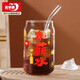 青蘋(píng)果水杯吸管杯 耐熱玻璃杯牛奶杯可樂(lè)杯加薪水杯滿滿薪水