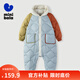 迷你巴拉兒童連體羽絨服男女童厚款保暖連帽防風(fēng)保暖羽絨外套【防水透濕】 海鹽檸檬10808 90