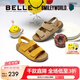 百麗（Belle）smiley聯(lián)名快樂吐司親膚舒適童鞋夏百搭休閑勃肯涼鞋67209B65 黃色 35 (225mm)