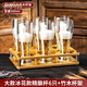 杰弗曼JEEFORM新款大容量啤酒杯套裝家用 耐熱玻璃精釀扎啤杯輕奢高檔果汁杯子 （6只裝）500ml冰花啤酒杯+杯架