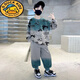 G.DUCKKIDS童裝男童衛(wèi)衣春秋套裝2025新款帥氣春季兒童男孩運(yùn)動中大童兩件套 綠色 140