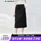 S.DEER圣迪奧女裝小香風(fēng)格紋插袋毛呢包臀長裙S233Z1129 黑色/91 M 165