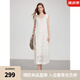ELLE法式假兩件蕾絲鏤空無袖連衣裙女2025夏季新款優(yōu)雅時(shí)髦背心裙 米黃 M