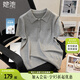 她池簡(jiǎn)約T恤2025夏款女裝polo領(lǐng)正肩字母刺繡兩?？鄱绦渖弦? title=