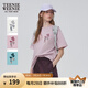 Teenie Weenie小熊T恤女2025年夏季新款活力清新休閑刺繡圓領(lǐng)短袖T恤女 A-粉色 L