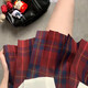 爆款日系學(xué)院風(fēng)jk制服夏甜辣收腰襯衫修身顯瘦格子小香風(fēng)女學(xué)生 雪山紅單裙 XS