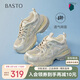 百思圖25夏潮流厚底增高老爹鞋女休閑鞋B6896BM5 金色 38