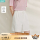 茵曼（INMAN）章若楠同款|茵曼通勤純棉短褲女2025年夏季新款五分直筒白色褲子 云朵白 29