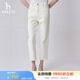 哈吉斯（HAZZYS）女裝 春秋款女士時尚簡約休閑牛仔長褲女ATDSP0BAP04 白色WT 44 (165/76A)