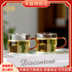 禾器·斑斕禾器2024新款品茗杯帶把手耐高溫高硼硅玻璃杯子晶彩清尚杯90ml 清尚杯-琥珀色-一對裝- 90ml