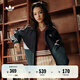 adidas經(jīng)典寬松運(yùn)動(dòng)夾克外套男女春季新款阿迪達(dá)斯官方三葉草 黑色/綠色/白色   M