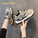 AMBERVILE品牌軟底老爹鞋女2026春季新款輕便厚底百搭旅游休閑時(shí)尚運動(dòng)鞋 灰色 36