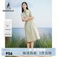 beanpole【度假連衣裙】濱波  春夏女士工裝風(fēng)卡其色短袖收腰連衣裙 卡其色 M 165/88A