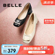 百麗方扣高跟鞋女商場(chǎng)同款羊皮淺口單鞋Z8B1DCQ3 黑色 37